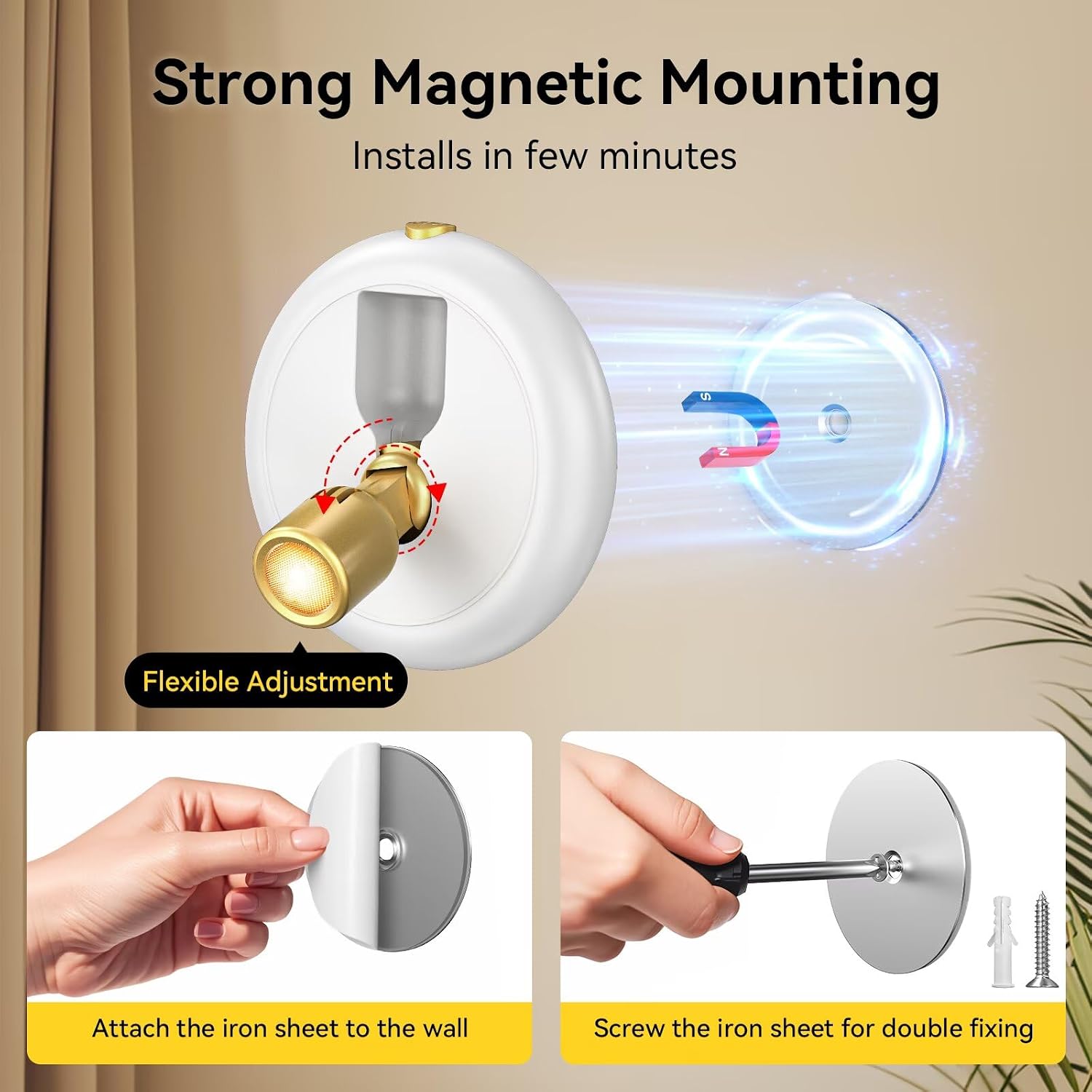 Rechargeable Battery LED Spotlight Indoor: Wireless Mini Art Accent Spot Lights with Timer Remote - Small Dimmable