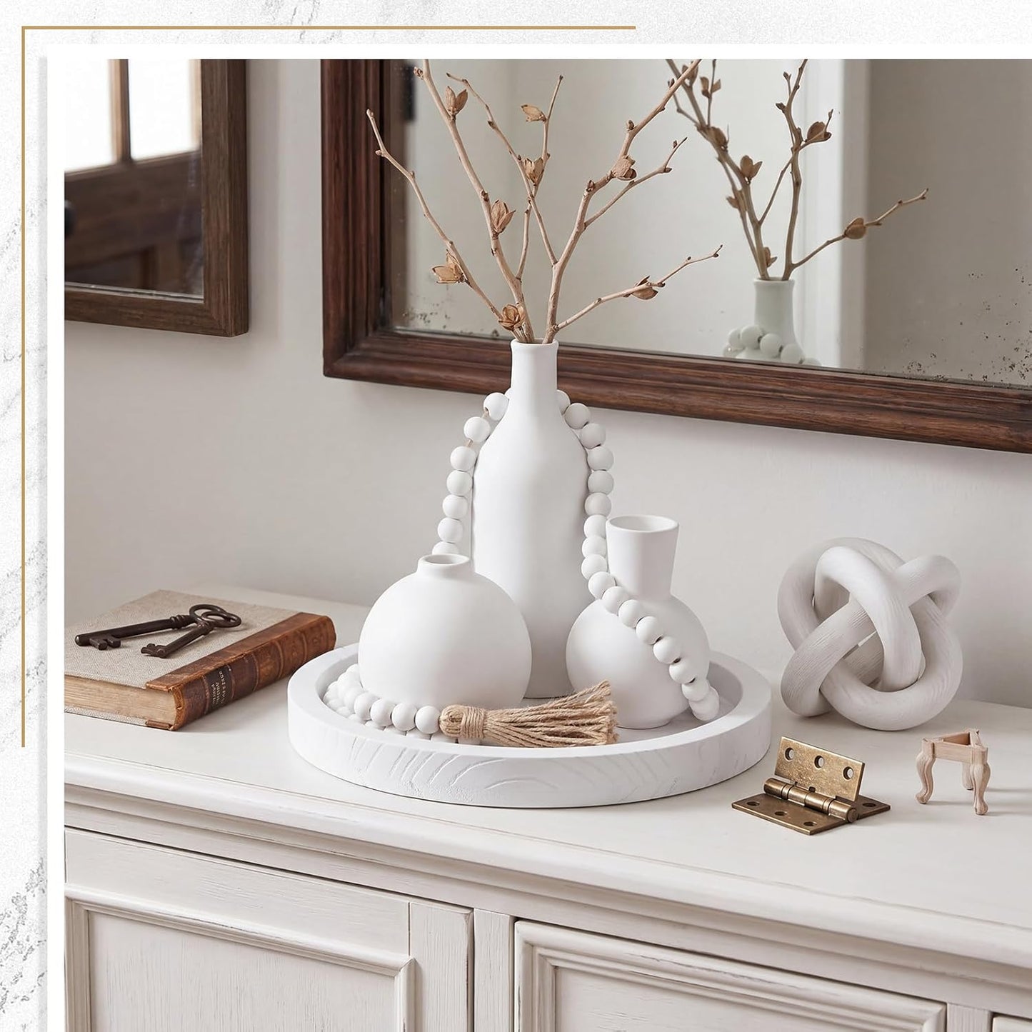 Ceramic Vase Set / White / Set of 6