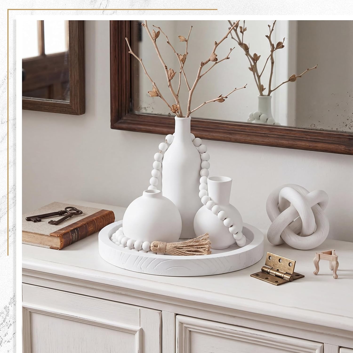 Ceramic Vase Set / White / Set of 6