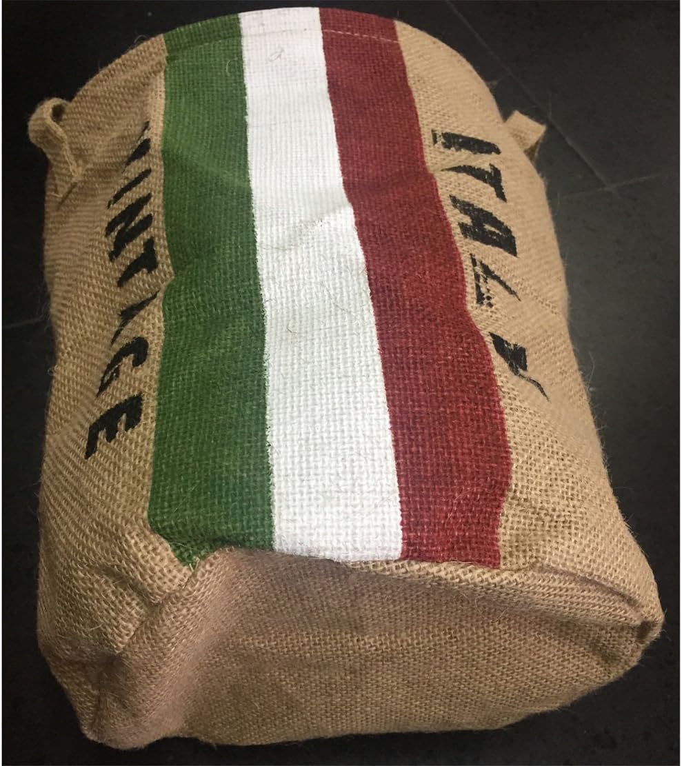Burlap Woven Storage Basket Collapsible Vintage / Italy Flag