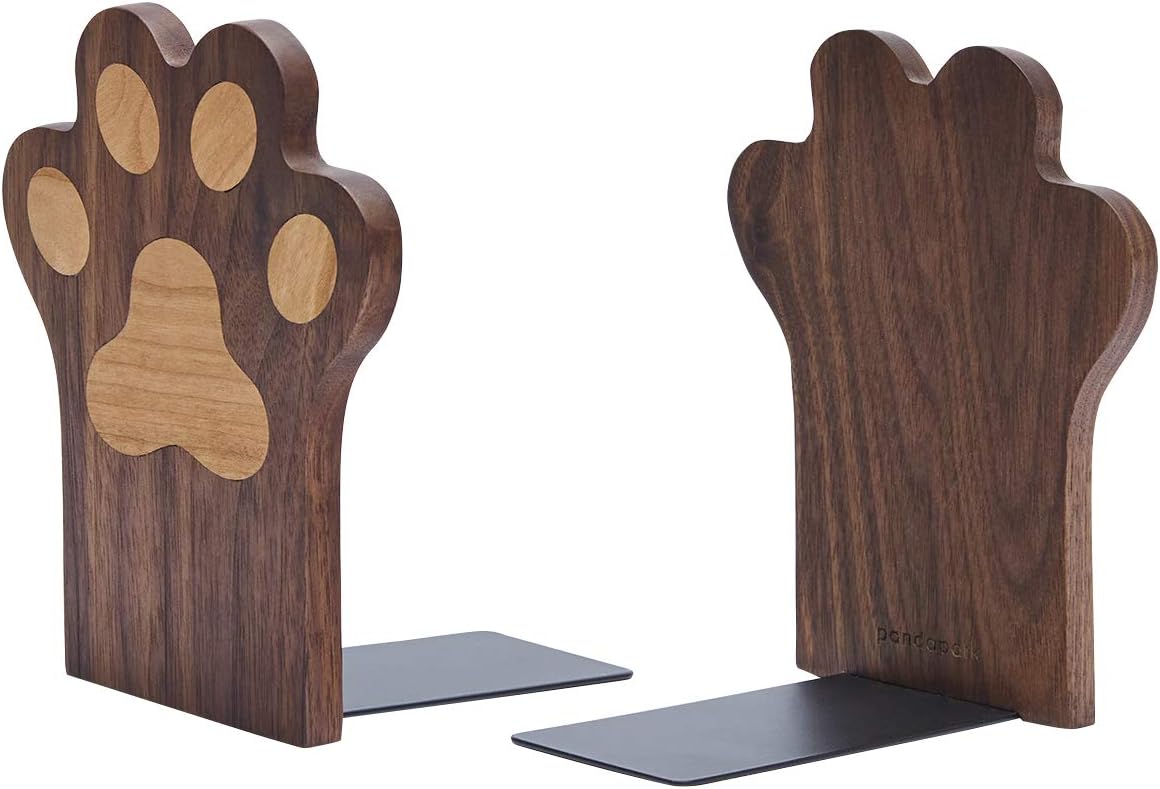 Paw Bookends / Non-Skid Bookend / Paws-walnut