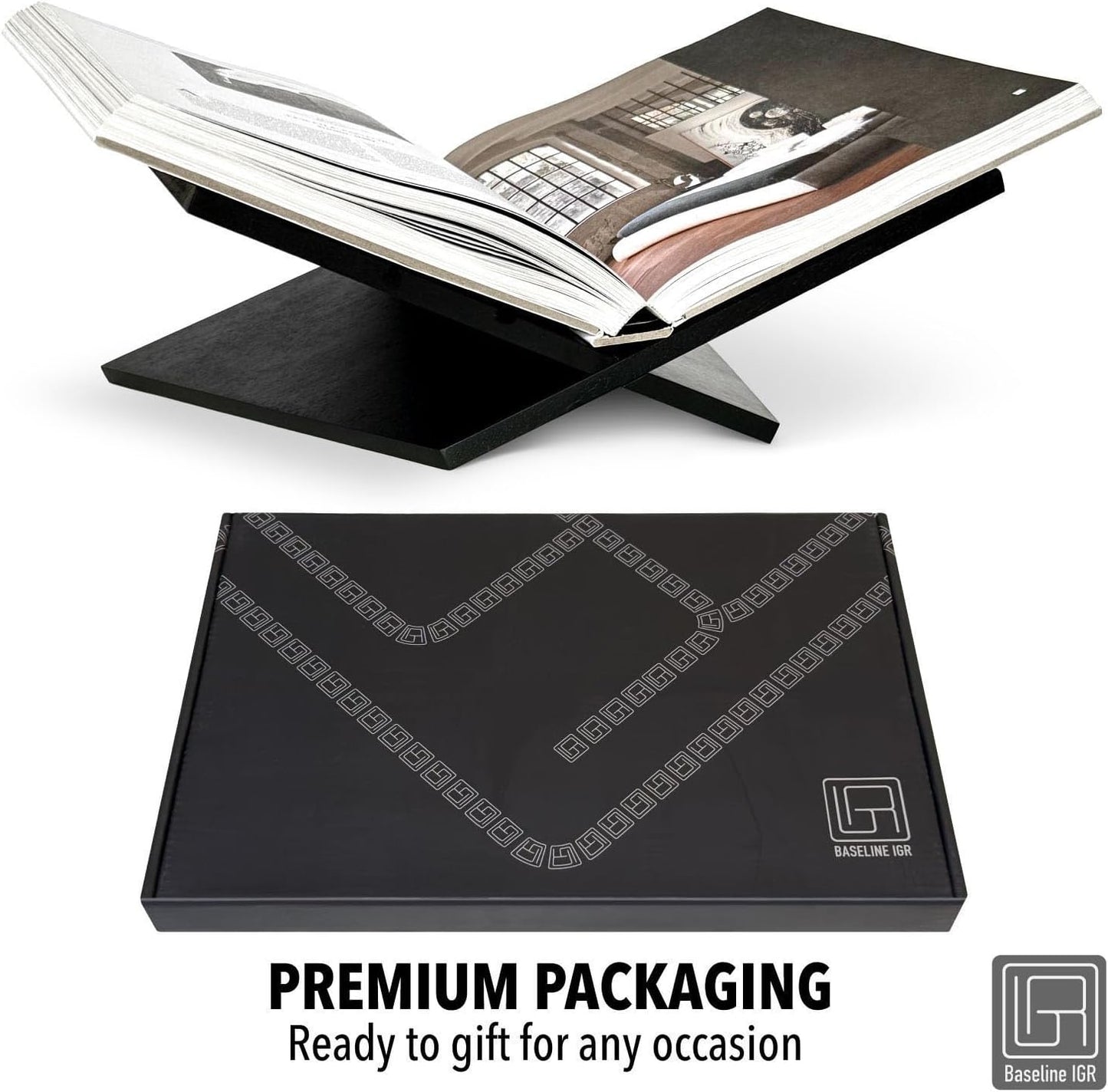Strong Angled Modern Wood Book Stands for Display - Large Bookstand- 12.5" x 9.5" x 5.5" Wooden Bible Stand Display
