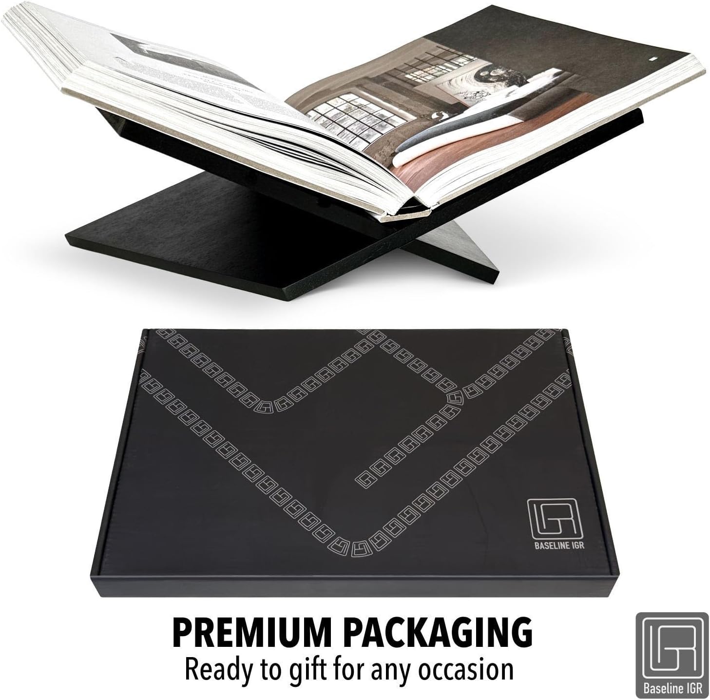 Strong Angled Modern Wood Book Stands for Display - Large Bookstand- 12.5" x 9.5" x 5.5" Wooden Bible Stand Display