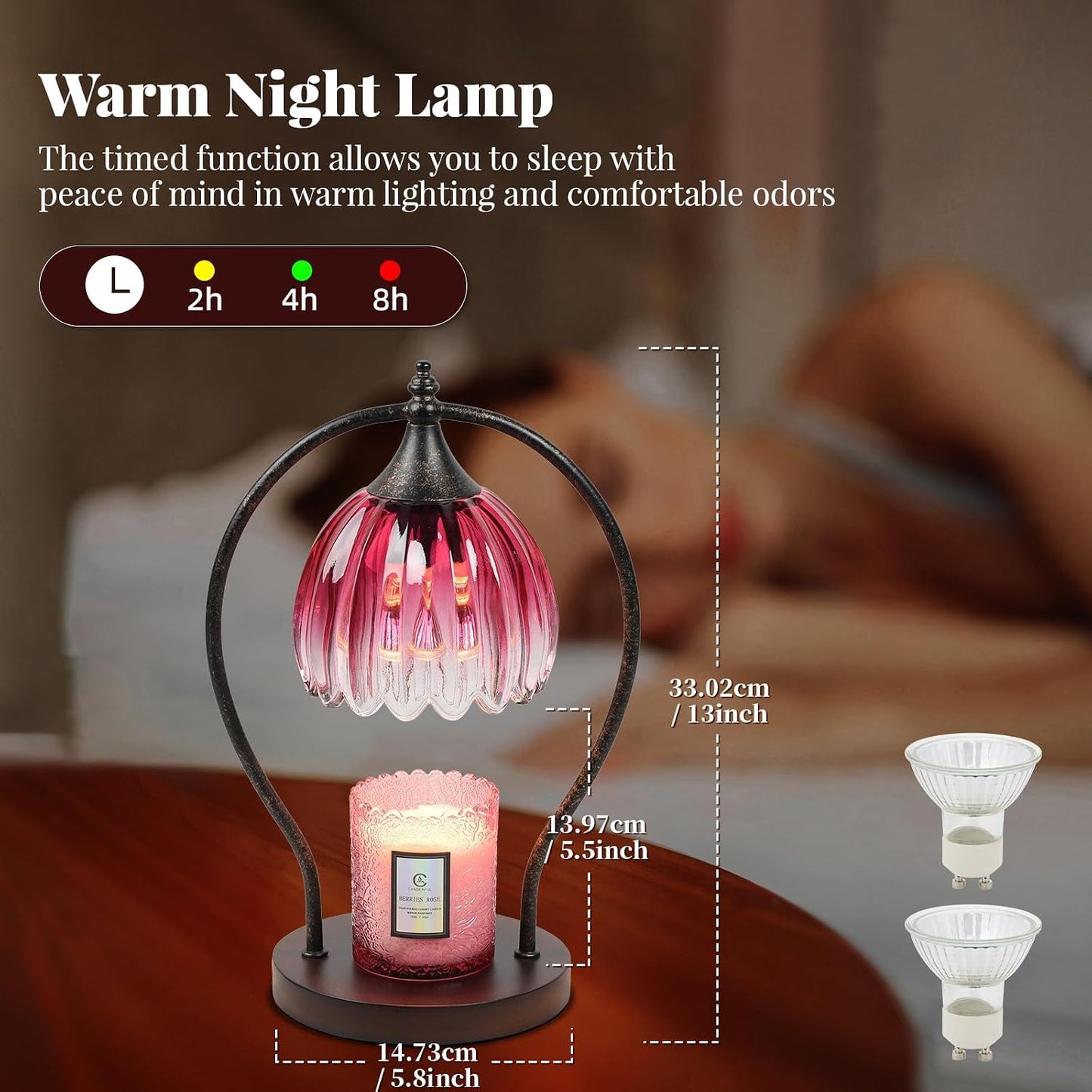 GOODBUY Candle Warmer Lamp, Dimmable Candle Warmer with Timer, Vintage Candle Wax Warmer for Jar Candles House Warming