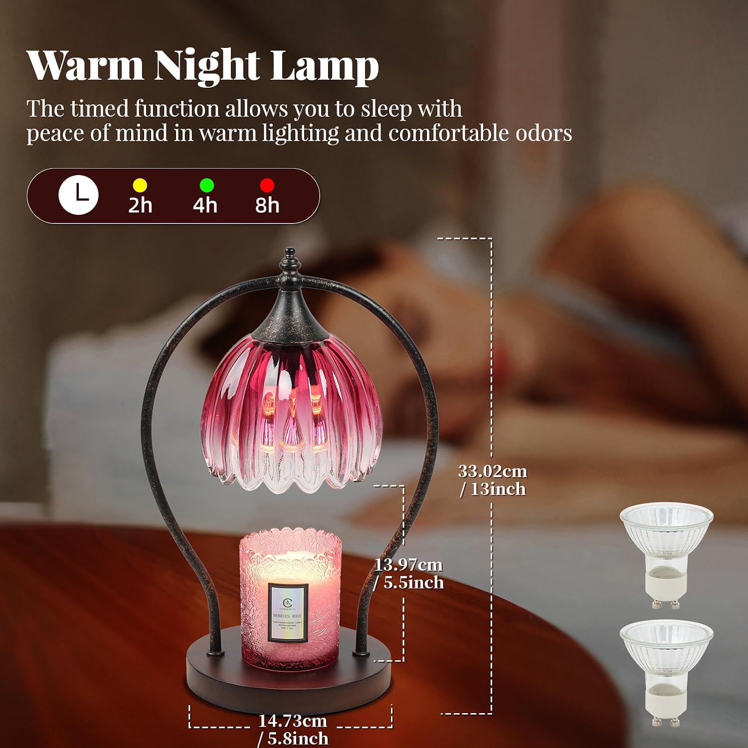 GOODBUY Candle Warmer Lamp, Dimmable Candle Warmer with Timer, Vintage Candle Wax Warmer for Jar Candles House Warming
