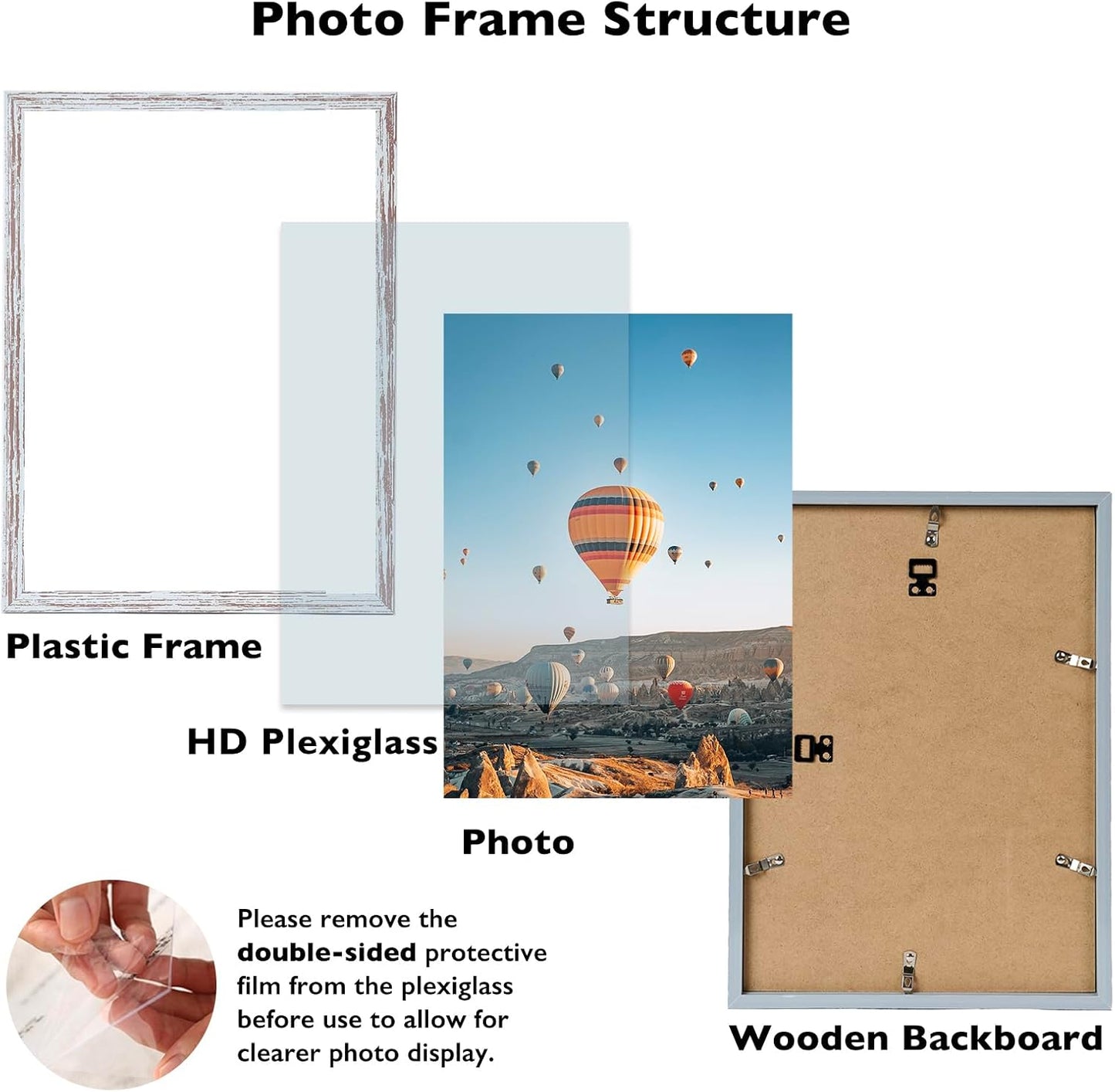 JCJMY 10x14 Picture Frame Set of 4 for 30 x 40cm Diamond Art Painting, Wall Mounting Horizontally or Vertically, 10 x