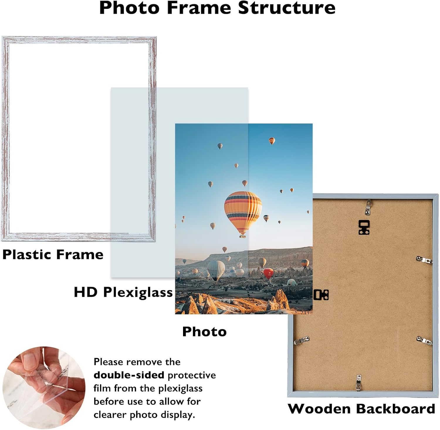 JCJMY 10x14 Picture Frame Set of 4 for 30 x 40cm Diamond Art Painting, Wall Mounting Horizontally or Vertically, 10 x