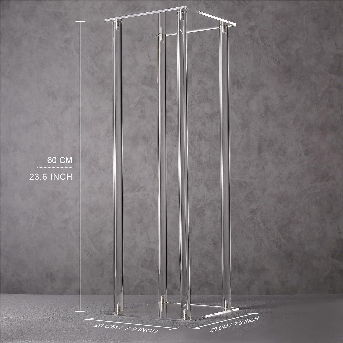 YALLOVE 10-Pack 23.6-Inch Clear Acrylic Flower Stands | Pedestal Centerpieces for Wedding, Baby Shower and Birthday