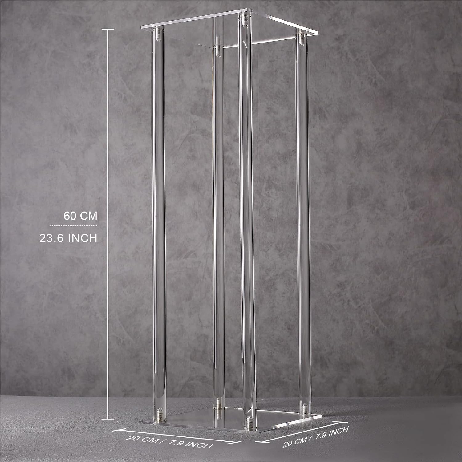 YALLOVE 10-Pack 23.6-Inch Clear Acrylic Flower Stands | Pedestal Centerpieces for Wedding, Baby Shower and Birthday