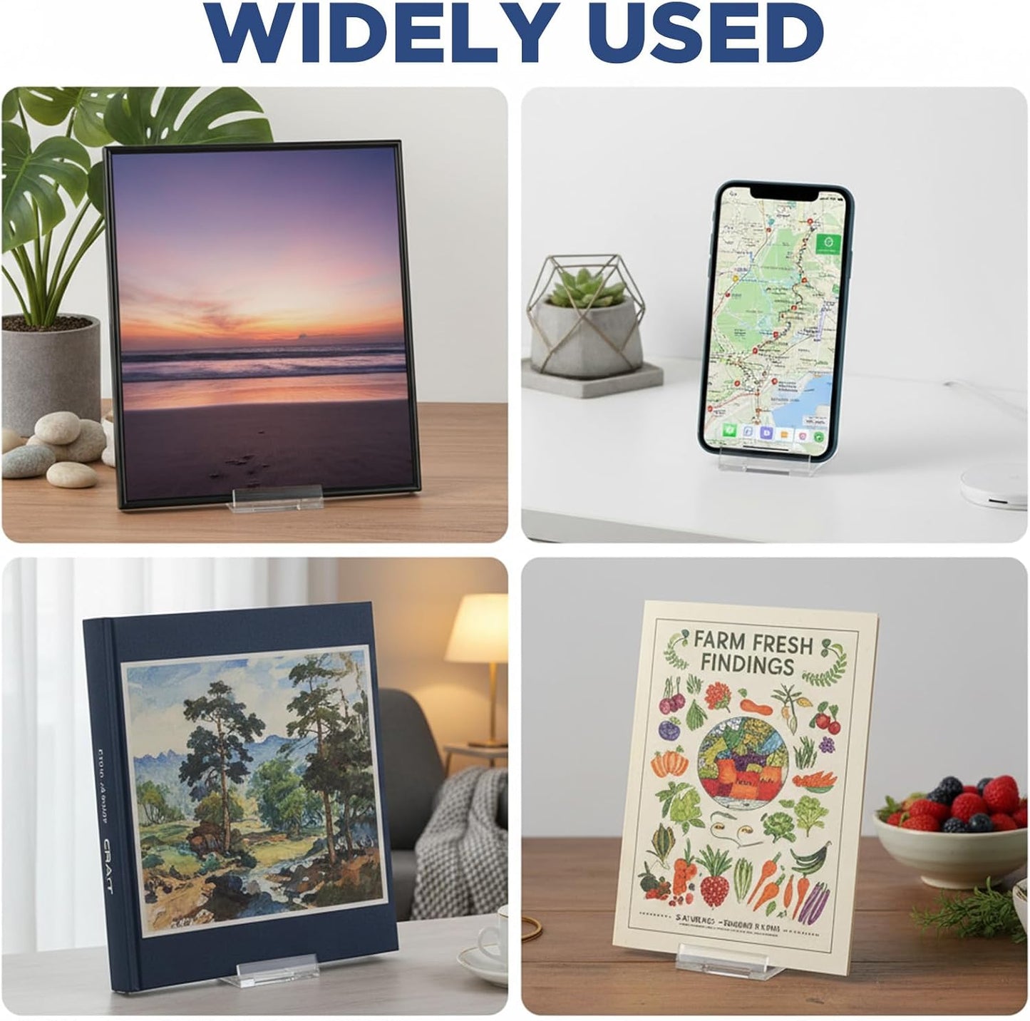 Adjustable Display Holder Acrylic Book Stand for Display Easel Collector Stand / Clear / Set of 30