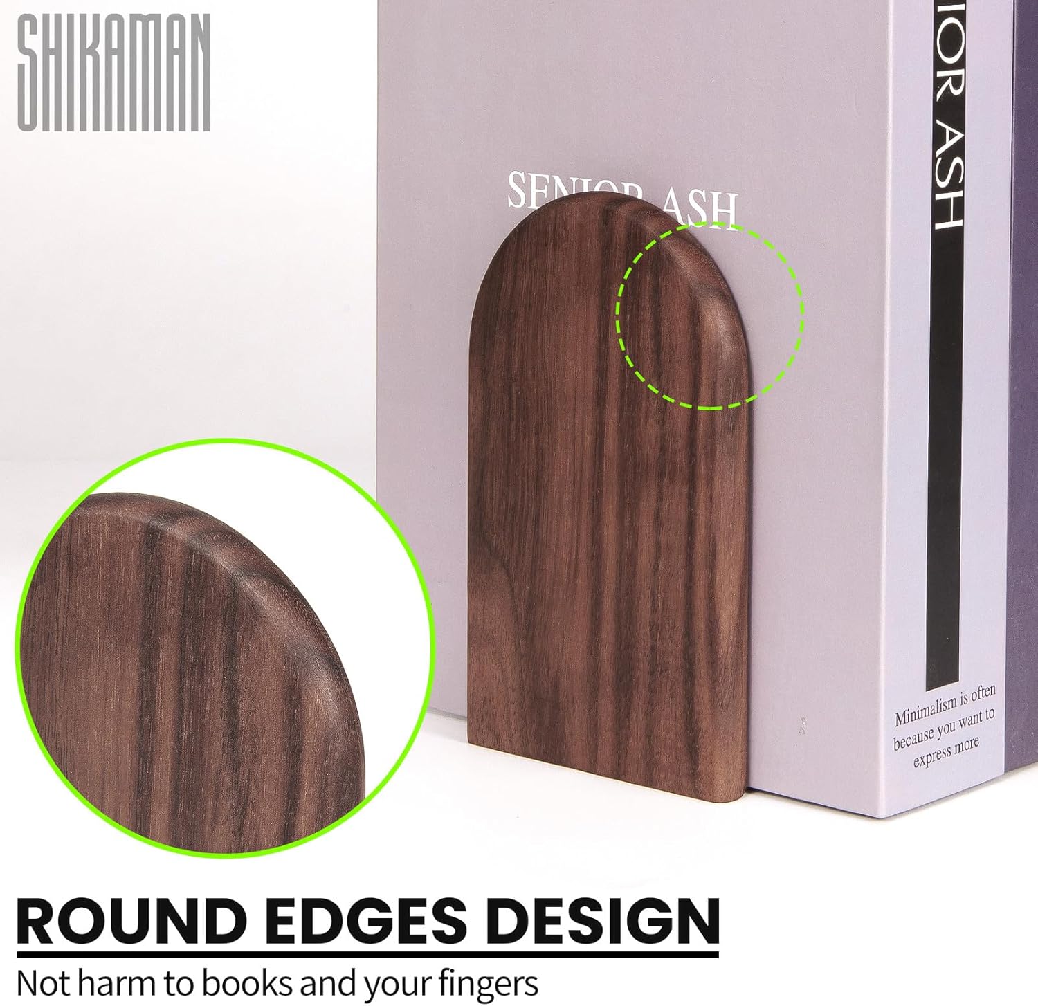 2 Pair Bookends Wood Book Ends Universal Economy Bookend / Medium / Set of 2
