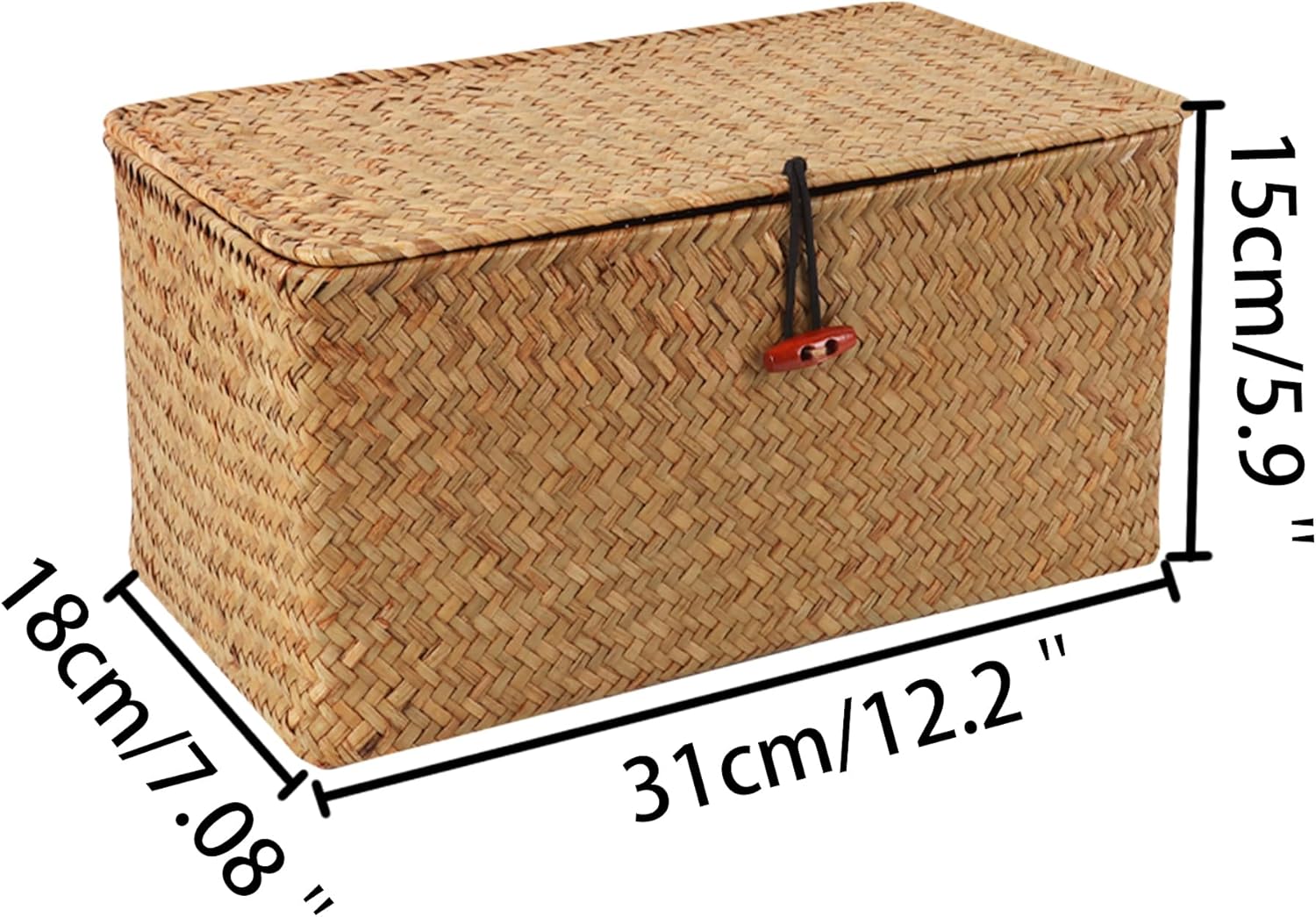 Wicker Shelf Baskets / 12.2 x 7.08 x 5.9 / Natural Medium