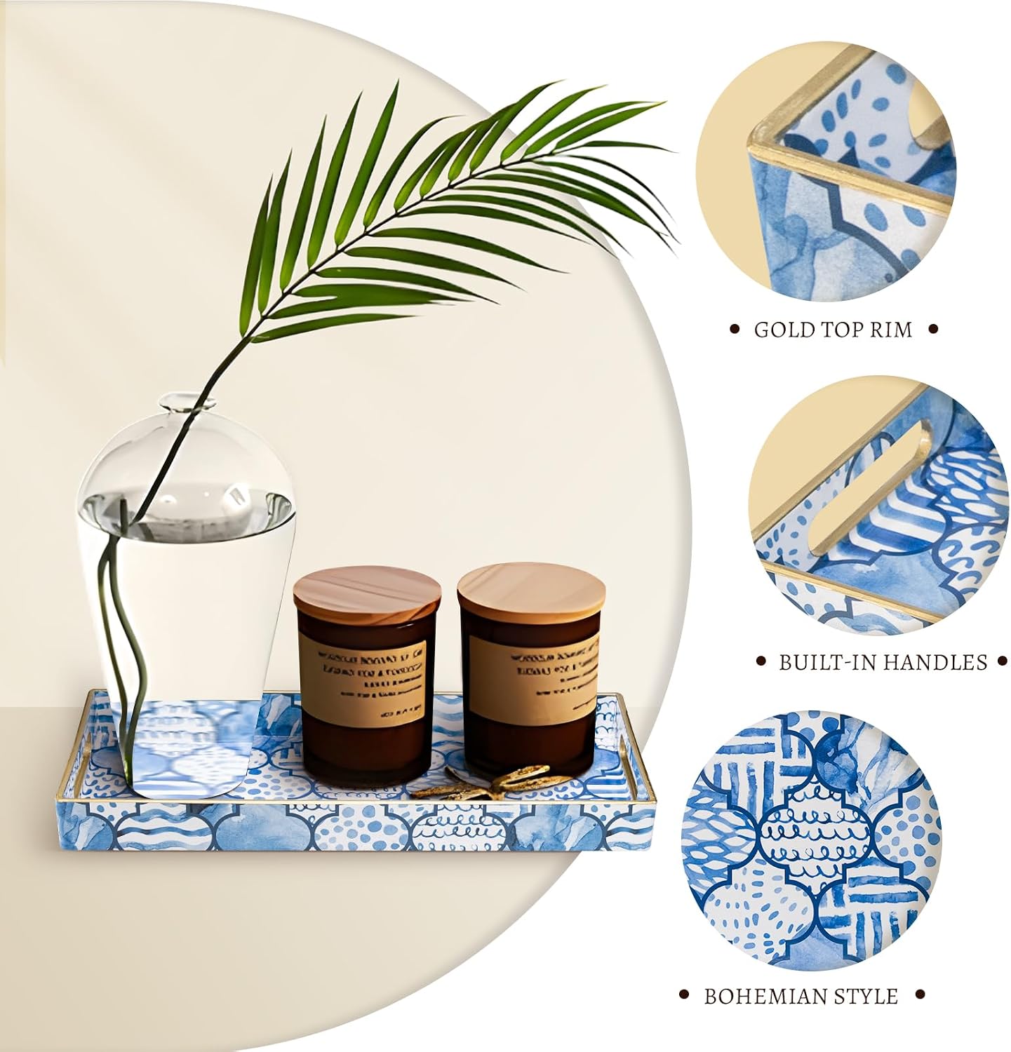 Decorative Trays / Plastic Vanity Tray / Bohemian-1