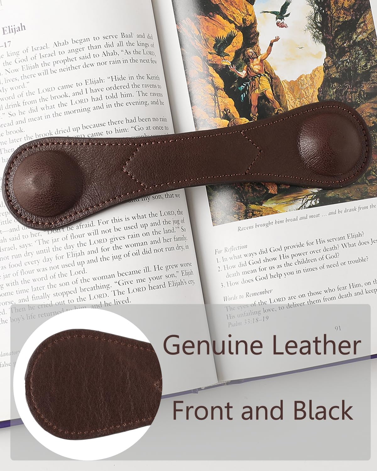 Weighted Bookmark - Leather Book Page Weight Book Weights Holder for Hands-Free Reading Paper Weights for Cookbooks
