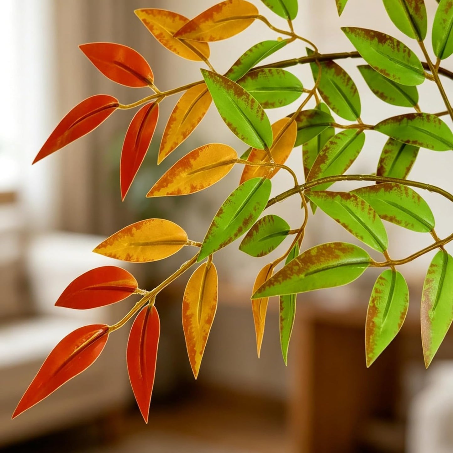 Artificial Plants Faux Branches for Vase Filler / Red Leaves / 35.4 Inch / Set of 2