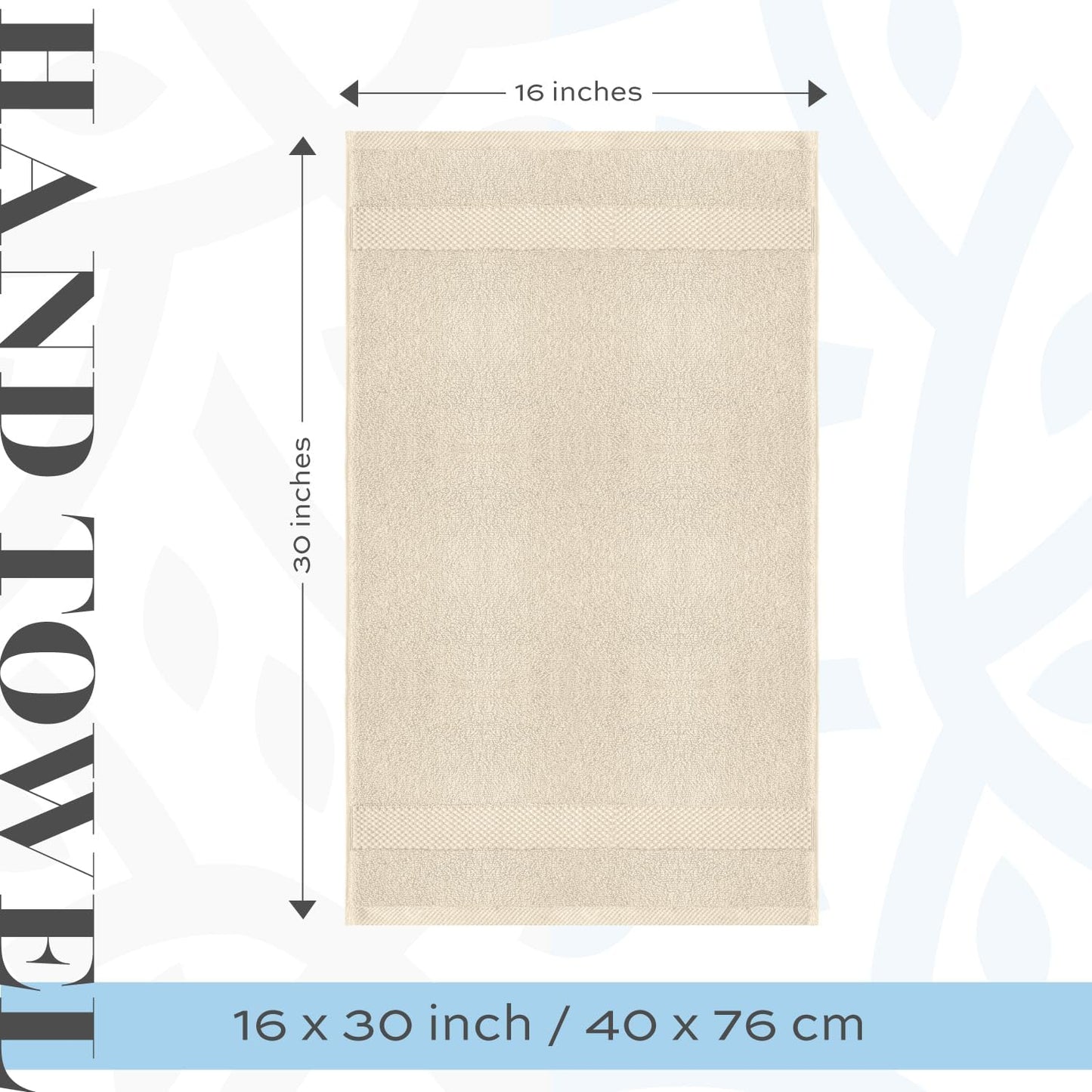 White Classic Luxury Ivory Hand Towels - Soft 100% Turkish Cotton | Highly Absorbent Hotel spa Bathroom Towel