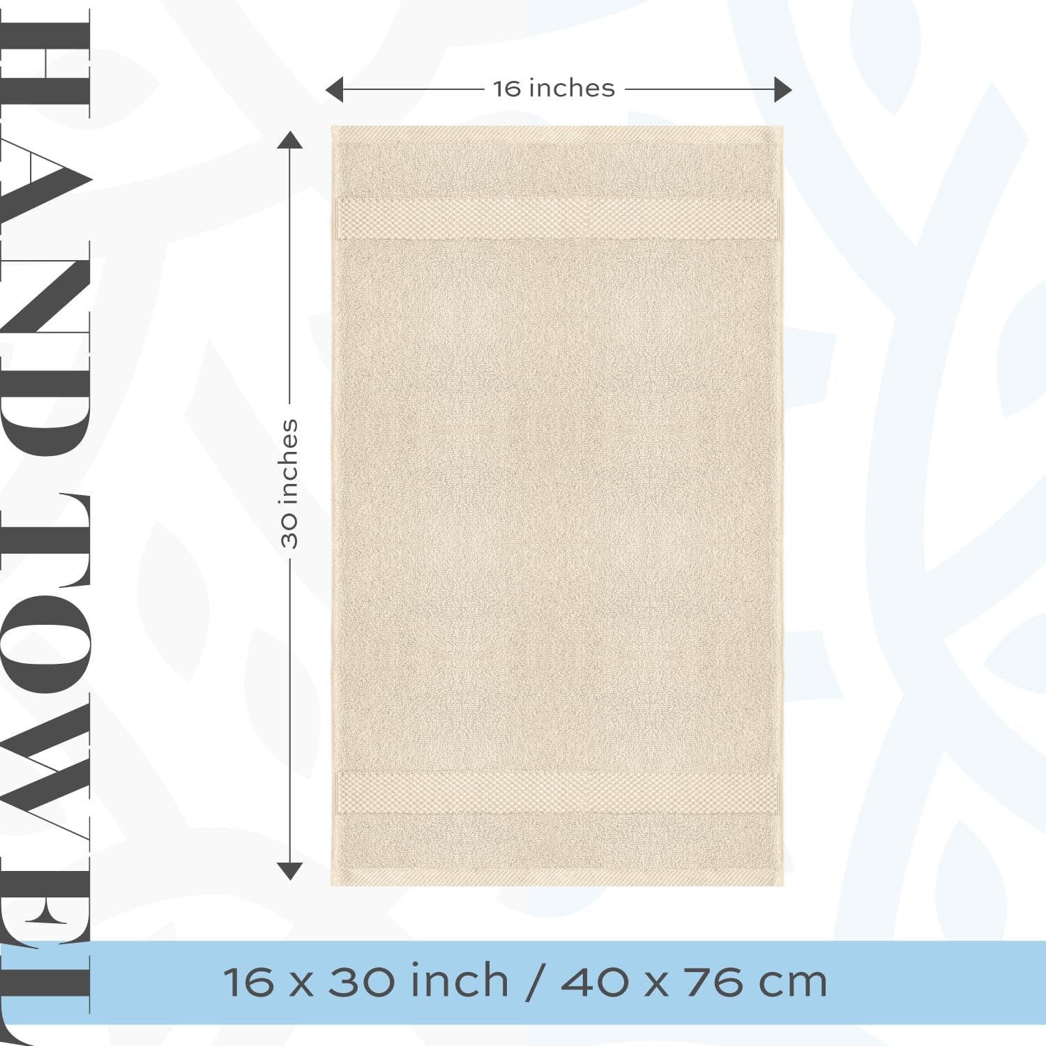 White Classic Luxury Ivory Hand Towels - Soft 100% Turkish Cotton | Highly Absorbent Hotel spa Bathroom Towel