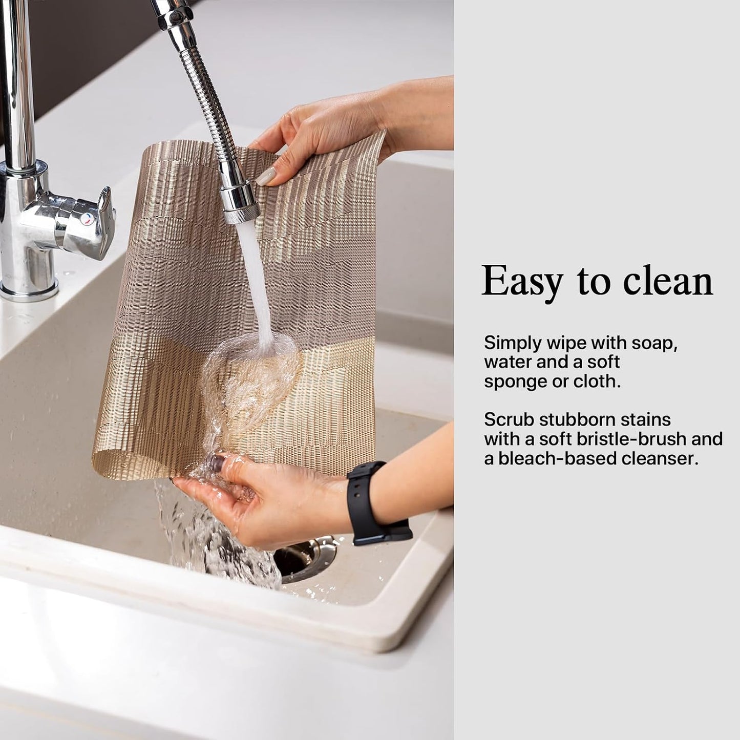 Placemats Set of 12 - Easy Clean Woven Vinyl Placemats for Dining Table, Indoor/Outdoor Place Mats, Washable PVC Table