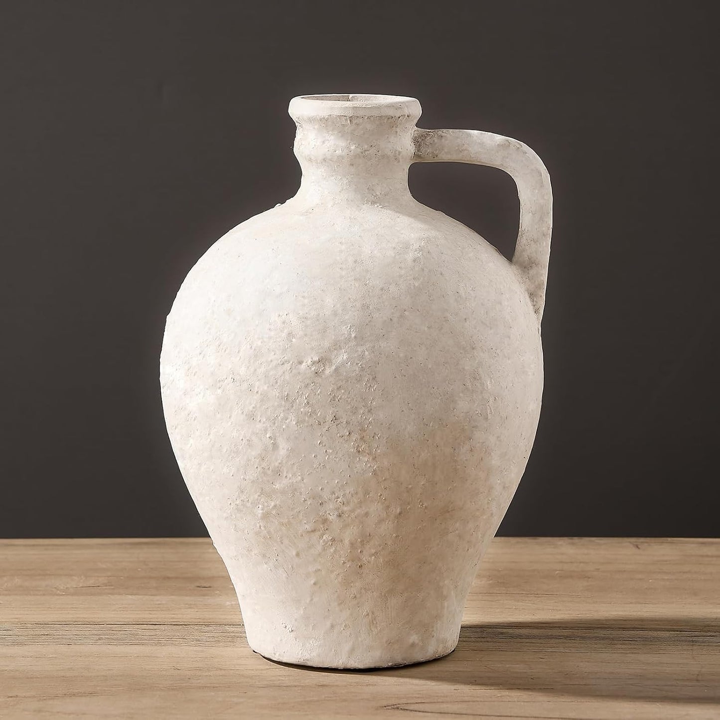 Ceramic Rustic Farmhouse Vase / 8.25 Inch / Off-white