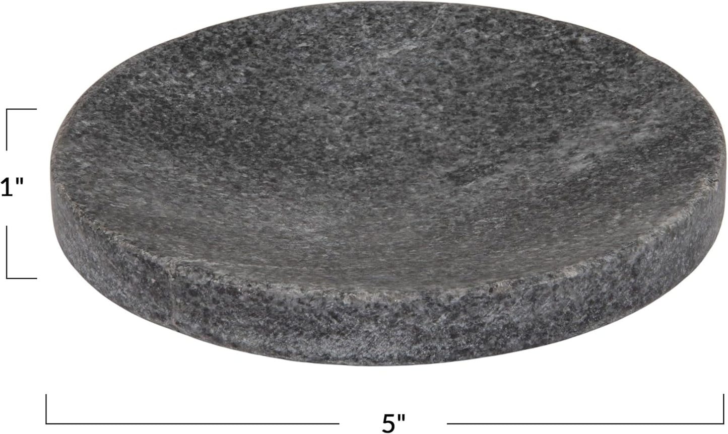 Marble Round Soapdish / Grey