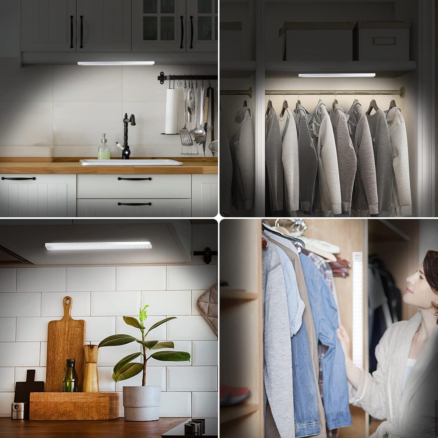 BLS 84 LED Closet Lights - Battery Powered, Super Bright Under Cabinet Lighting with Motion Sensor, Wireless, 3200mah