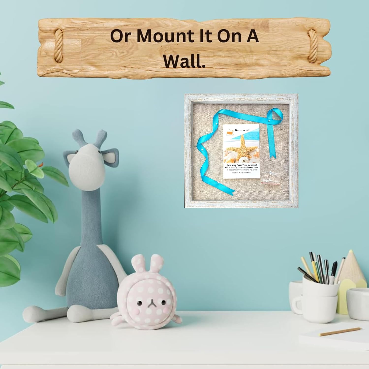 10x10 Rustic Display Shadow Box (2-Pack) Frame w/Linen Background and 16 Stick Pins - Ready to Hang Shadowbox Picture