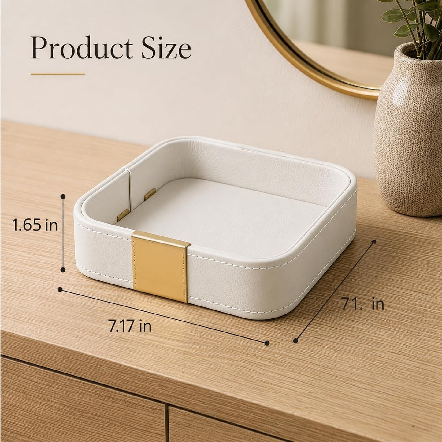 Leather Decorative Tray Key Bowl for Entryway Table Desk Organizer Purse Bowl Jewelry Watch Holder