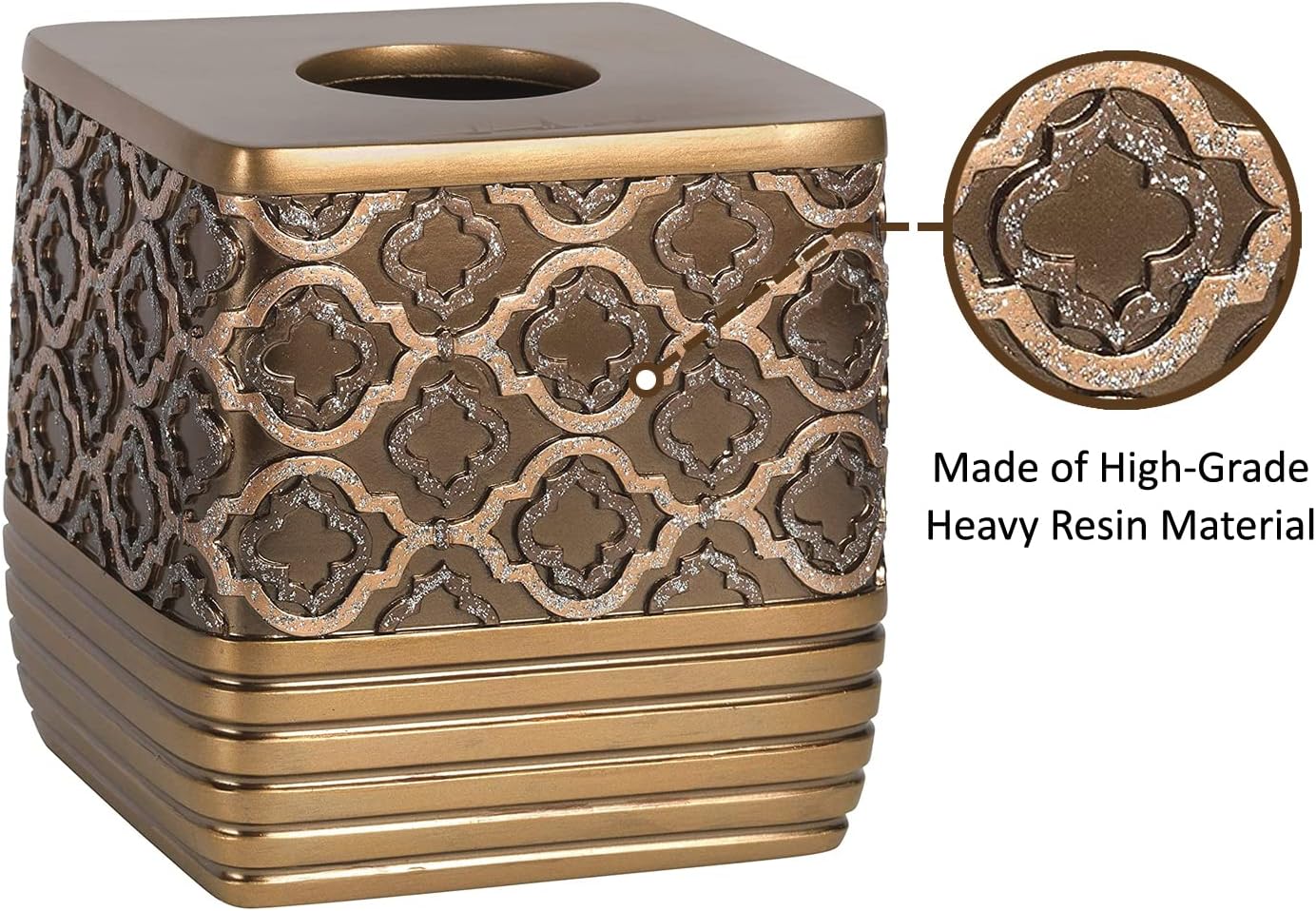 Zahari Home 2pc Spindle Modern Bath Accessories Set Waste Basket & Tissue Box Modern Classic Contemporary Decorative