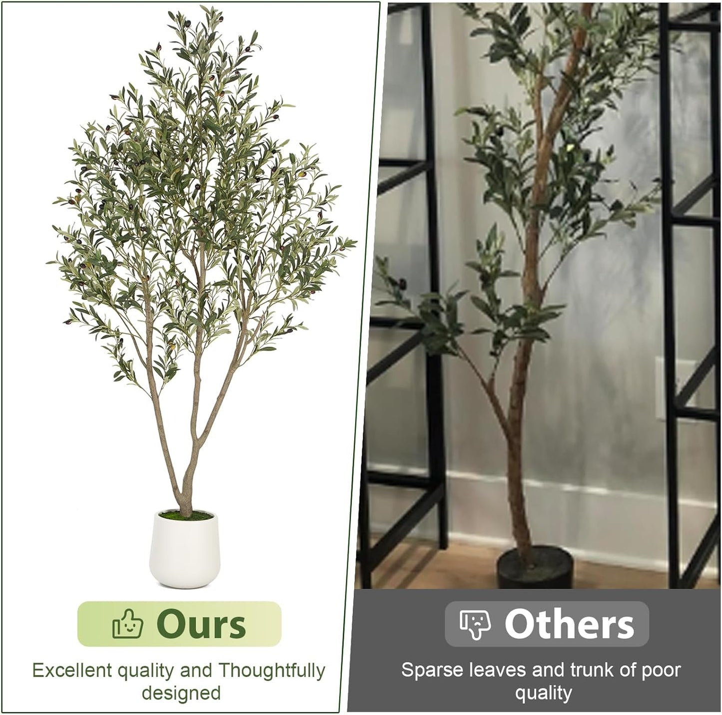 Artificial Plants / White Tall Planter / White-5ft / 5 Inch