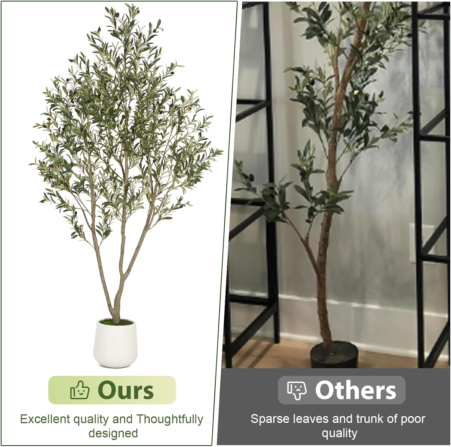 Artificial Plants / White Tall Planter / White-5ft / 5 Inch