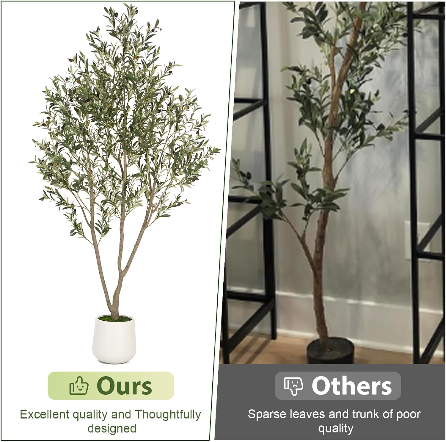 Artificial Plants / White Tall Planter / White-7ft / 7 Inch