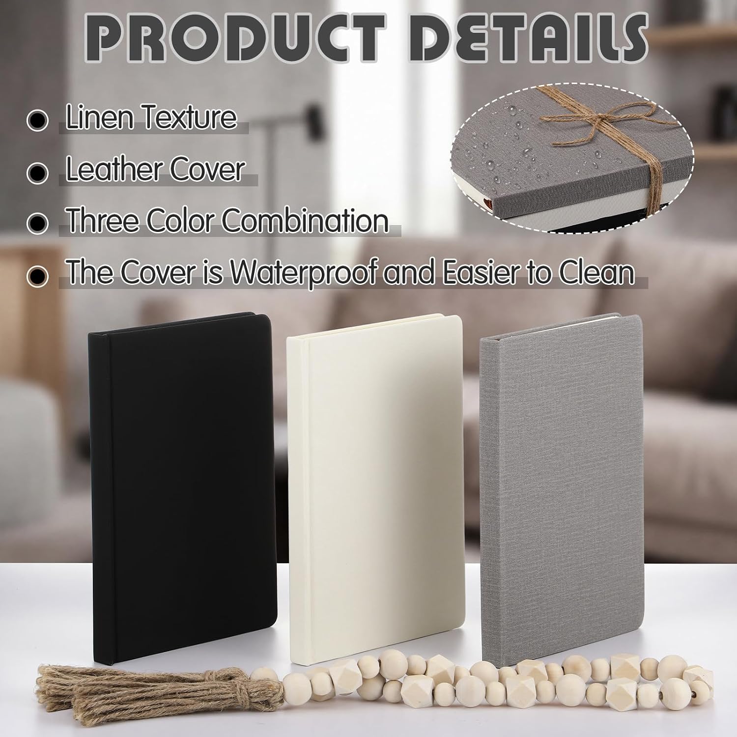 Faux Decorative Books Set / Modern Black / 8.5 x 5.7 / Set of 3