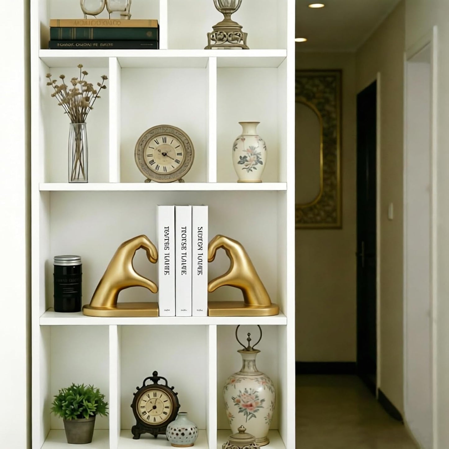 Book / Heart Design Book Ends / Gold