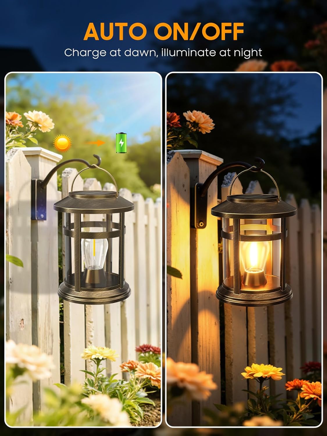 Solar Lantern Outdoor Waterproof, 6 Pack Bright Hanging Solar Lights for Outside Decorative, Upgraded Solar Powered