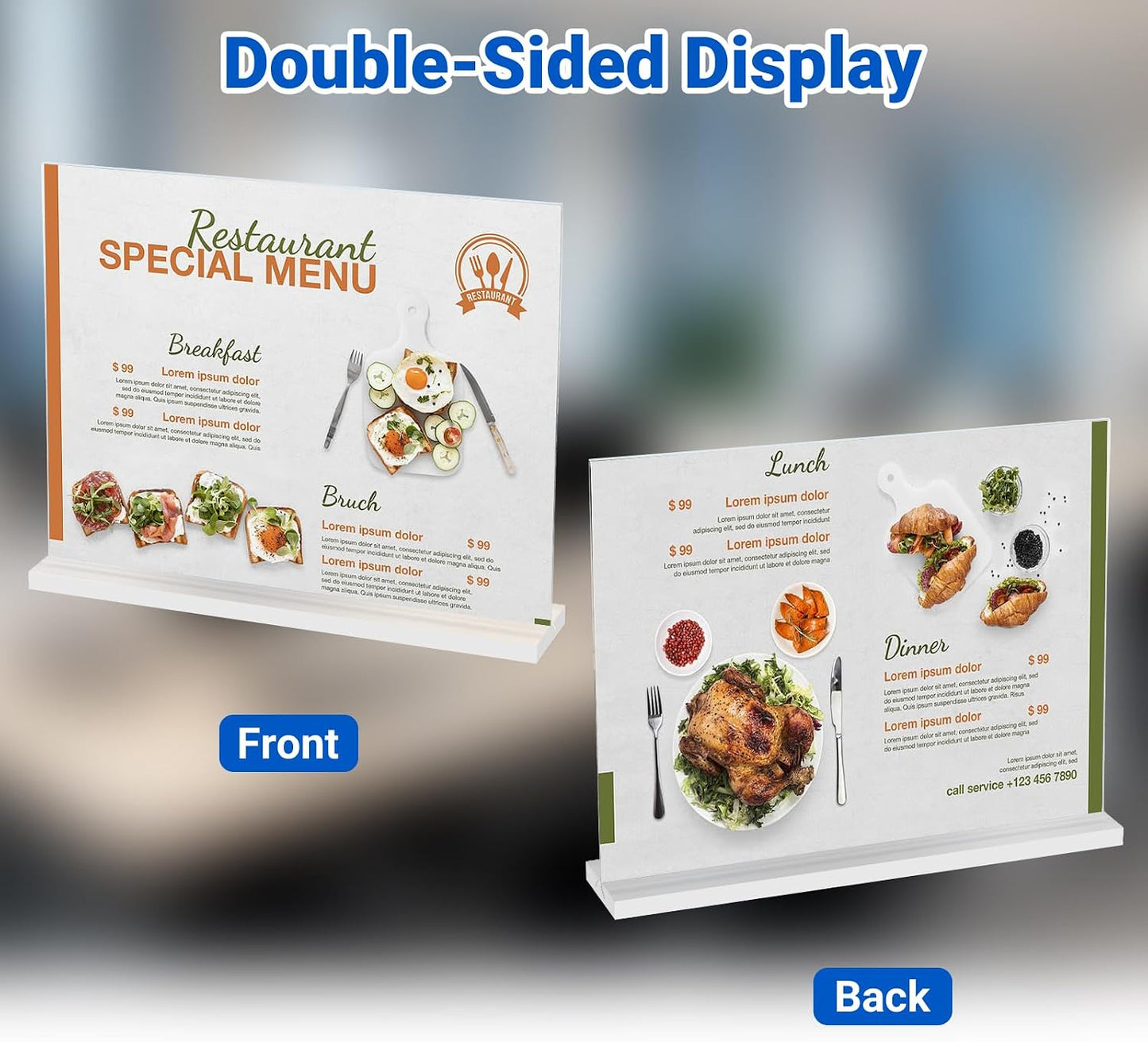 Acrylic Sign Holder / 11 x 8.5 / Horizontal / Clear / Set of 12