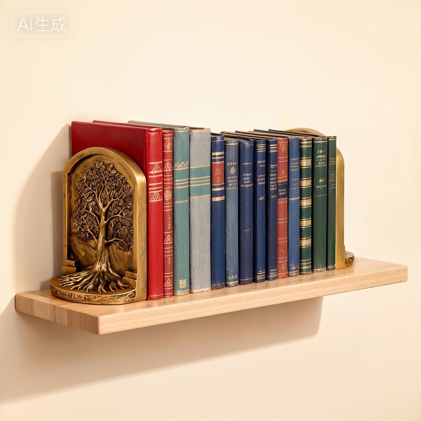 Decorative Bookends / Tree of Life Resin Bookends / Bronze / Set of 2