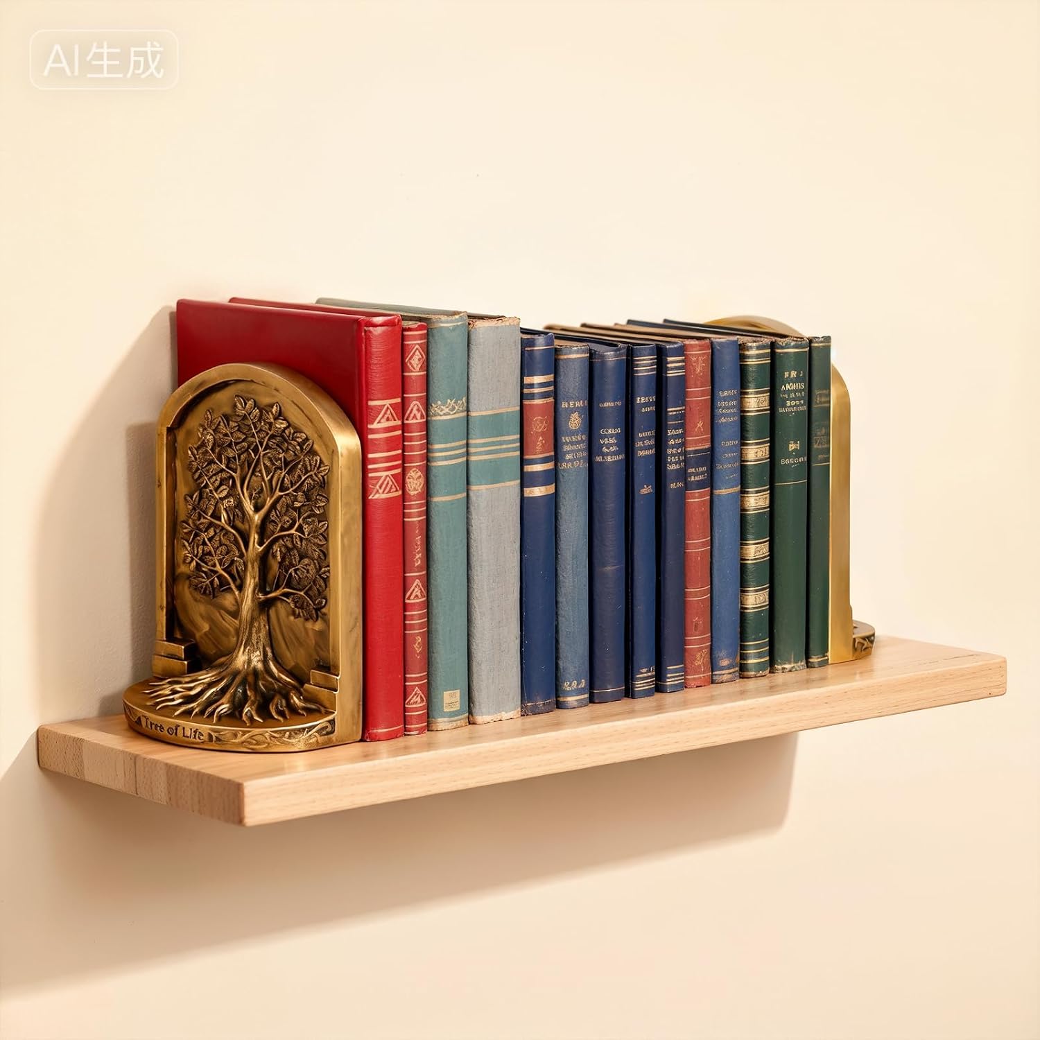 Decorative Bookends / Tree of Life Resin Bookends / Bronze / Set of 2