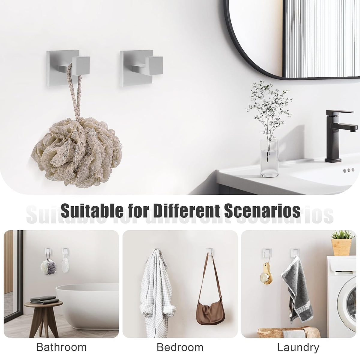 TQKAG Brushed Nickel Bathroom Accessories 5 Pieces Towel Racks for Bathroom | 23.82 Inch Bathroom Hardware Set Include