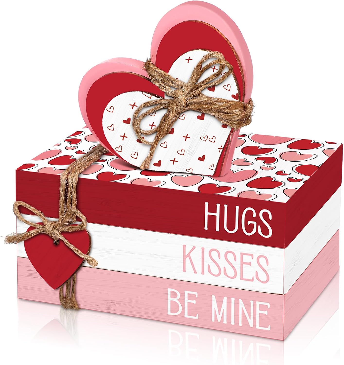 Valentine's Day Decorations Table Decor Rustic Wooden Signs Valentines Tiered / Heart / Set of 4