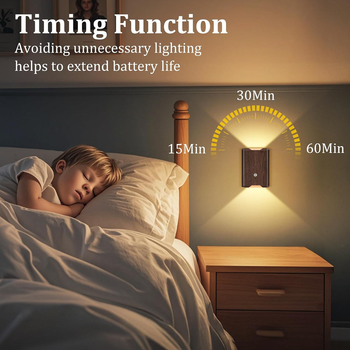 Eneru Motion Sensor Wall Sconce, Rechargeable Wireless Lights Indoor 4 Pack | 5000mAh Battery Powered, Remote 3CCT