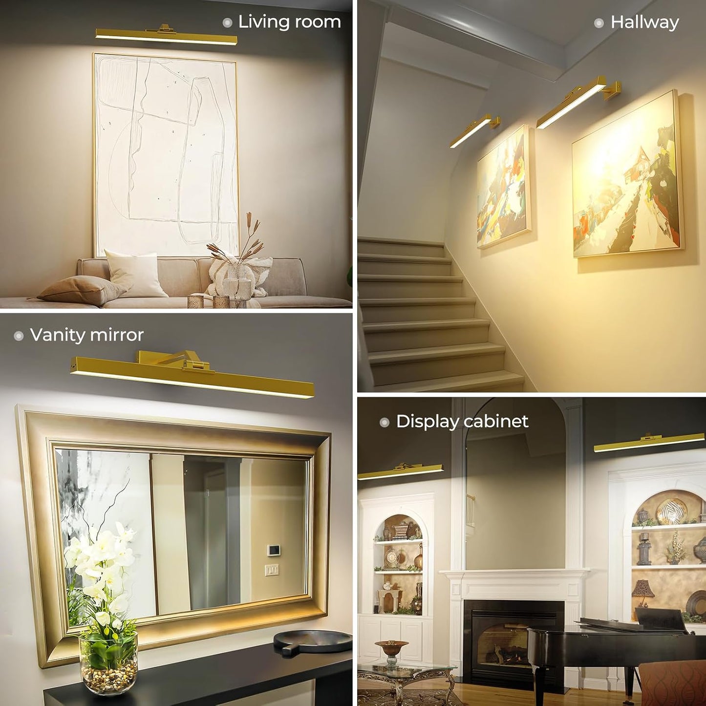 Picture Lights for Wall, Battery Operated Picture Light 24in Gallery Light for Paintings CCT Dimmable Recharging