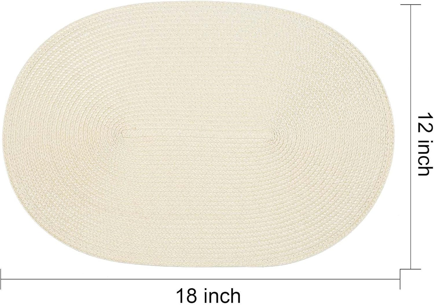 AHHFSMEI Placemats Set of 8 for Dining Table Washable Woven Non-Slip 18x12 inches Placemat Heat-Resistant Durable Table