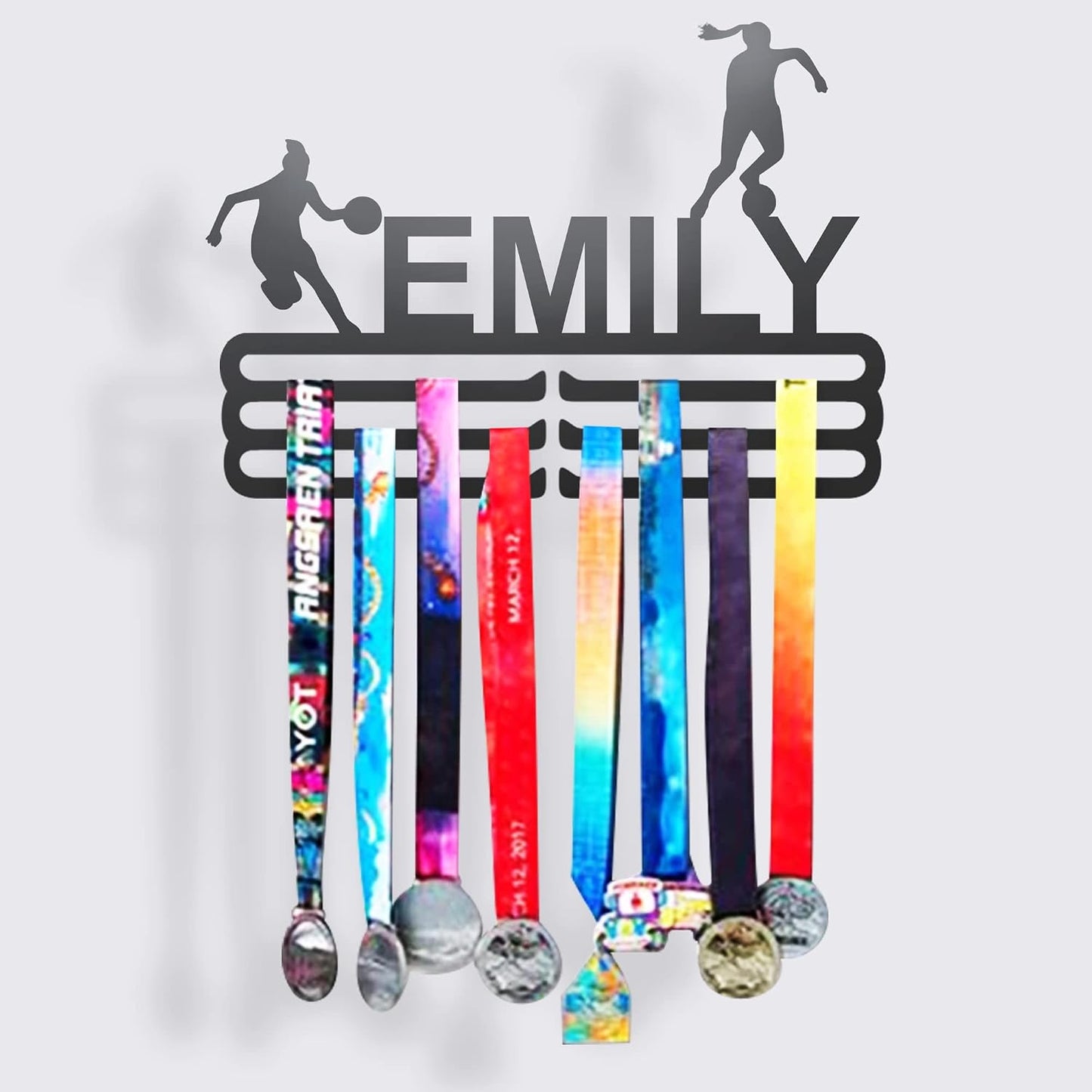 Athlete's Gift Shop Personalized Medal Display Hanger (Up to 2 Sports) - Durable Wall-Mounted Display for Awards