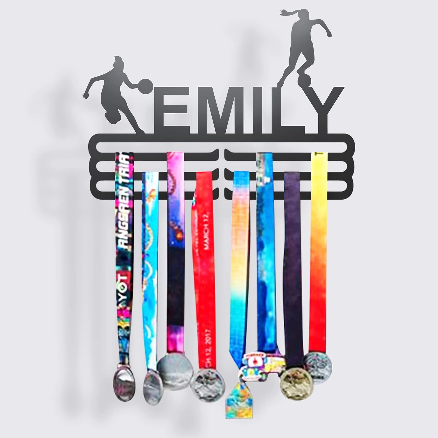 Athlete's Gift Shop Personalized Medal Display Hanger (Up to 2 Sports) - Durable Wall-Mounted Display for Awards