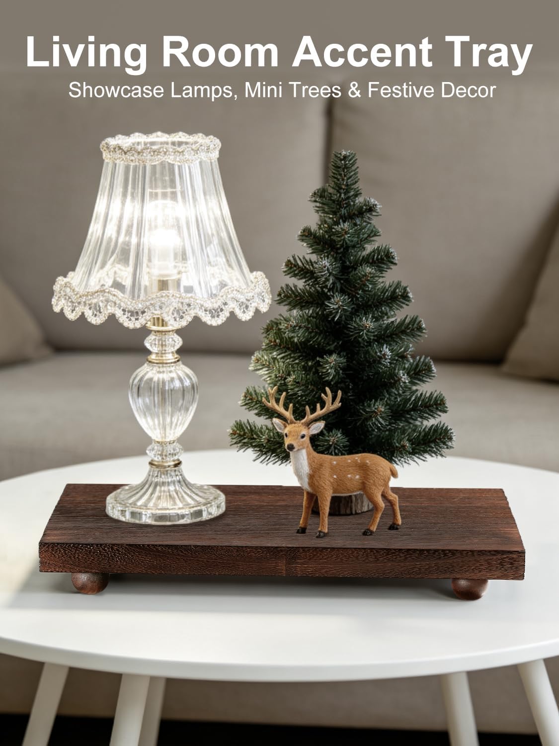 Wood Pedestal Stand / 12 x 7