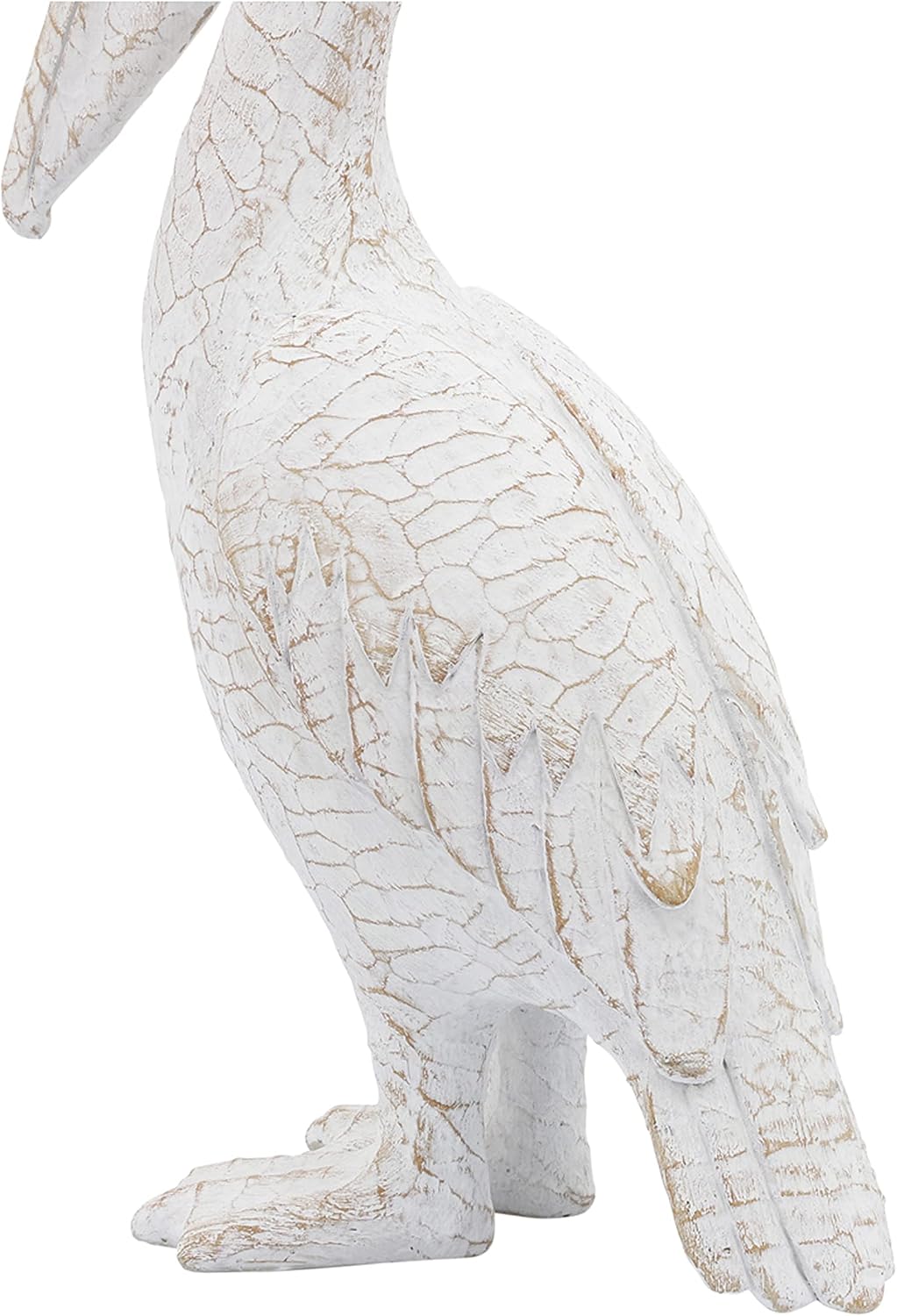 Modern Ceramic Standing Pelican Sculpture / 14.0" H / White