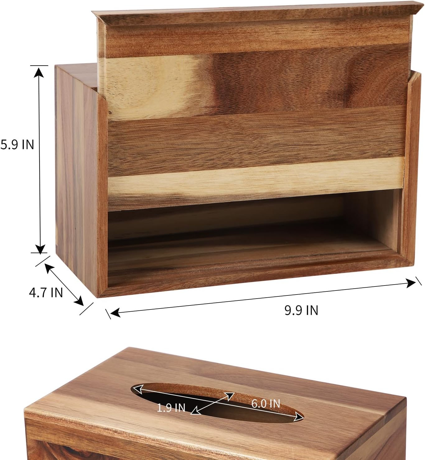 Acacia Wood Tissue Box Cover Rectangle / Acacia-rectangle