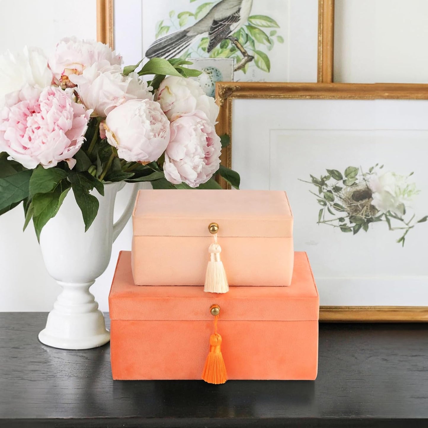 Velvet Jewelry Boxes Decorative Boxes / Orange
