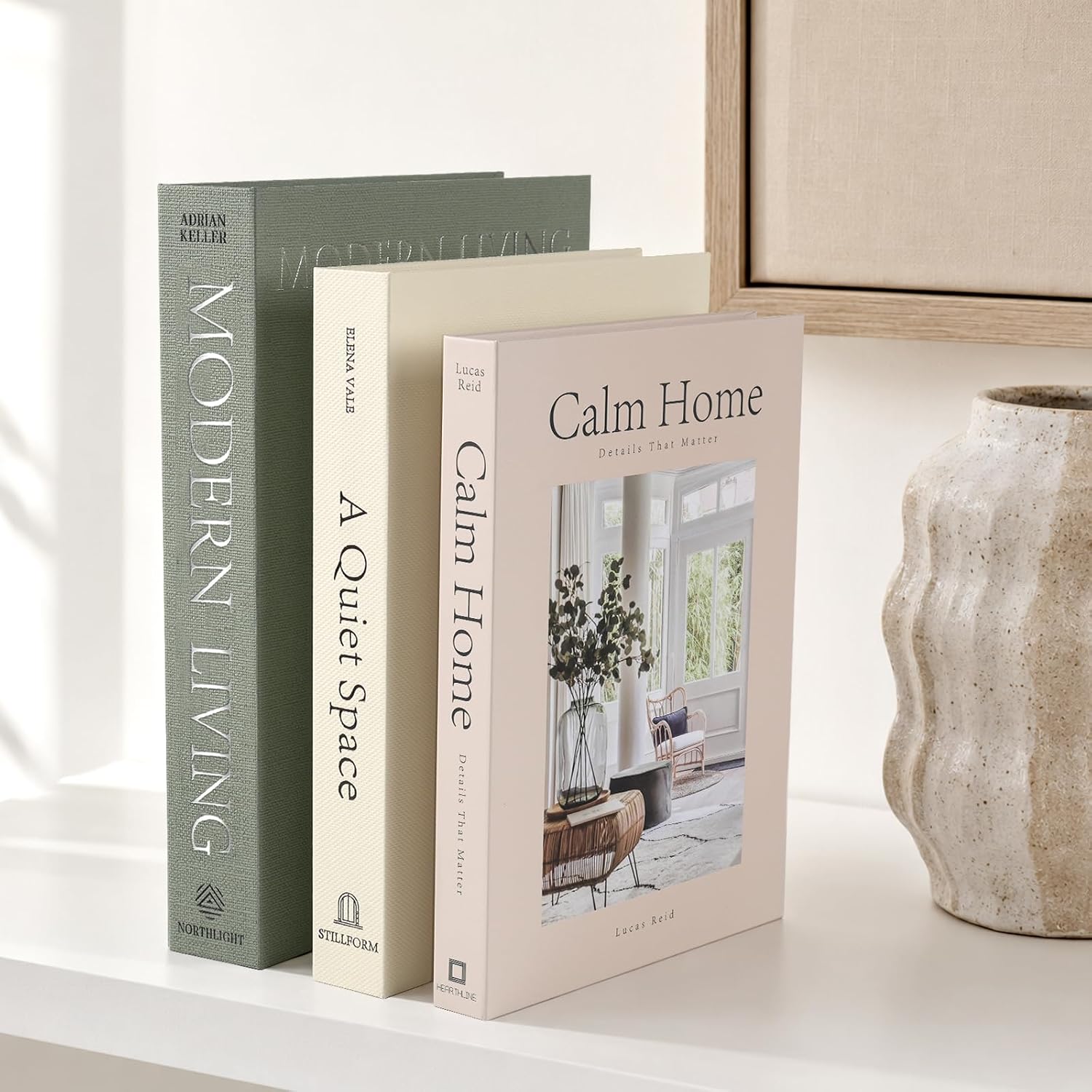 Decorative Books / Stackable Fake Books / Sage Green / Set of 3