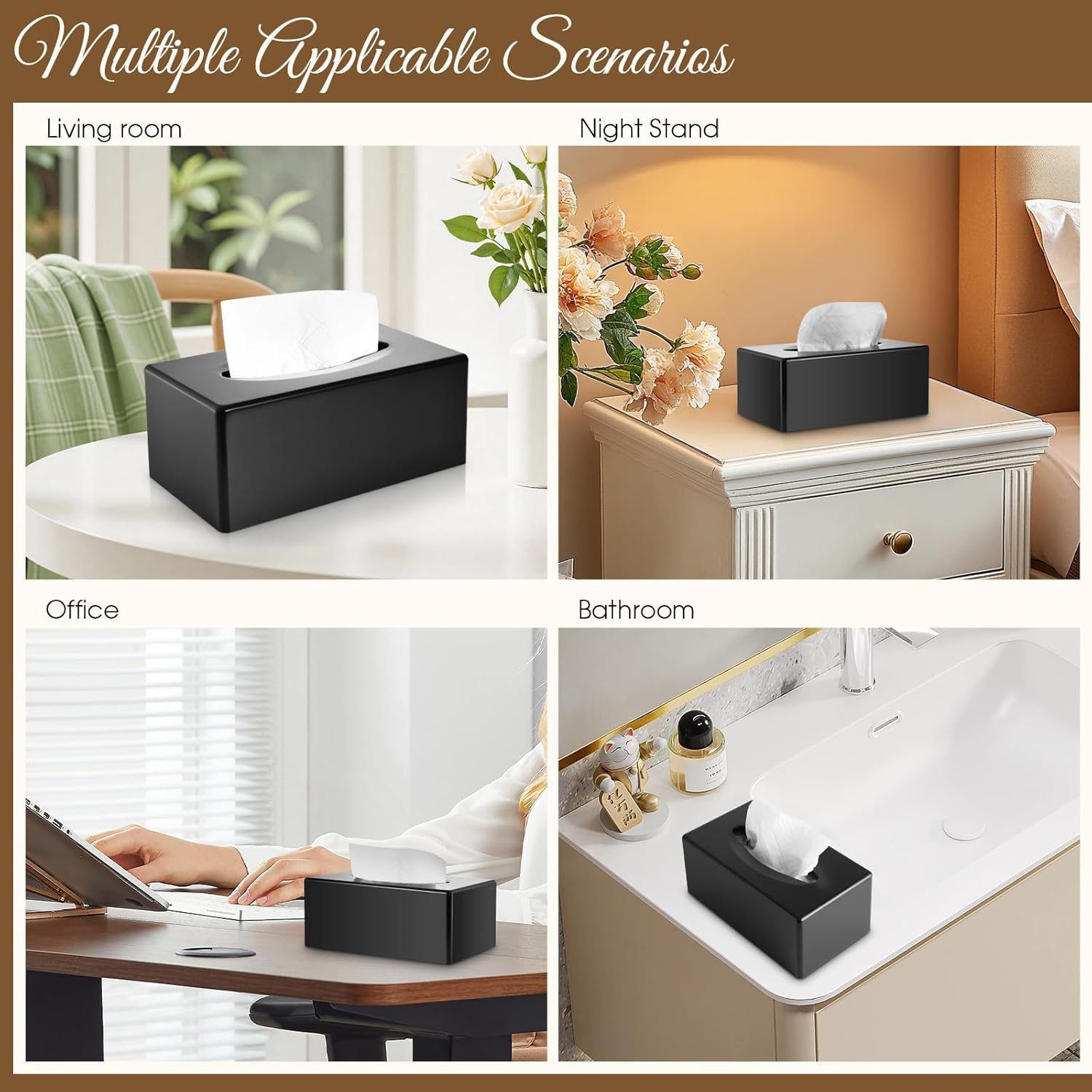 Tissue Box Cover / Matte Black